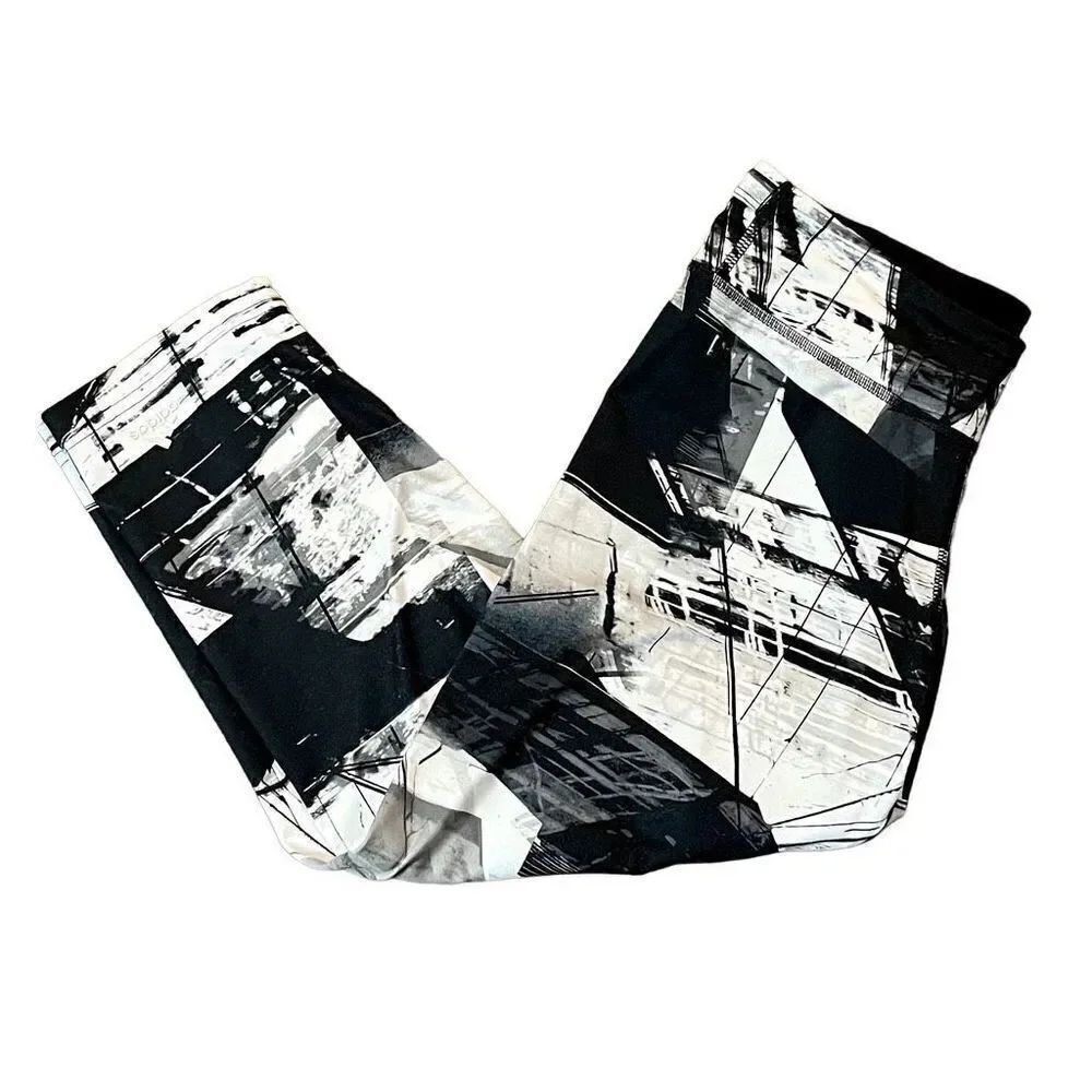 Adidas Climalite Black White Print Capri Leggings Small